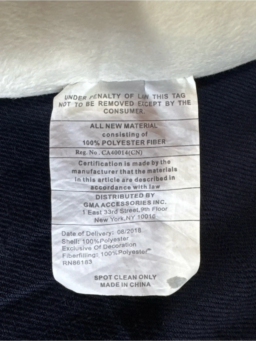 Capelli of New York Plush Cream Travel Neck Pillow